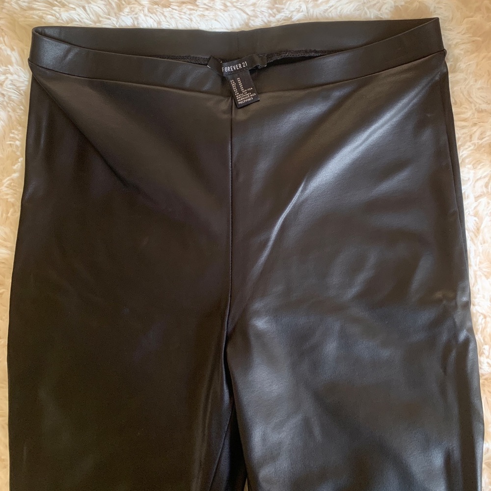 Black leather leggings